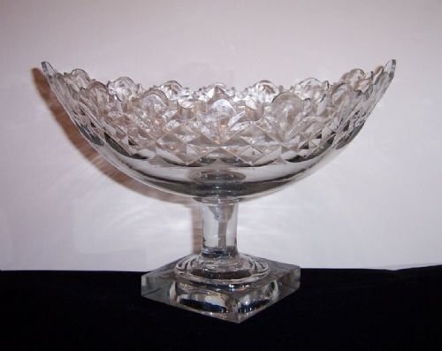 a rare irish antique glass canoe shape bowl