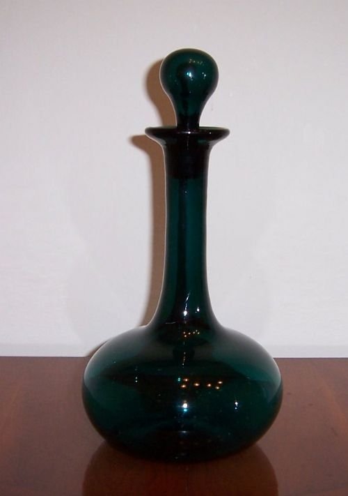 a good early 19th century bristol green glass ships decanter