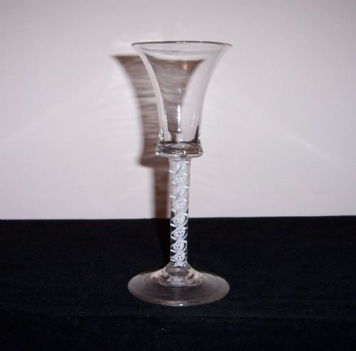 a rare 18th century mixed twist stem wine glass