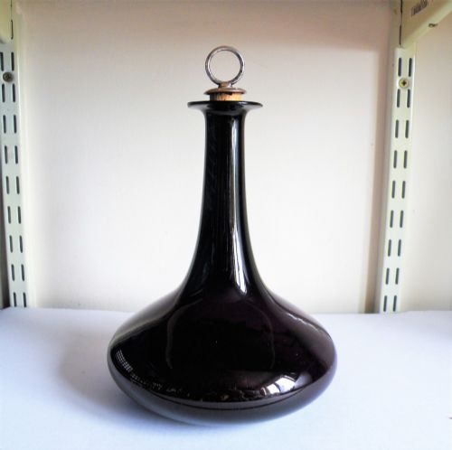 a good georgian amethyst glass ships decanter