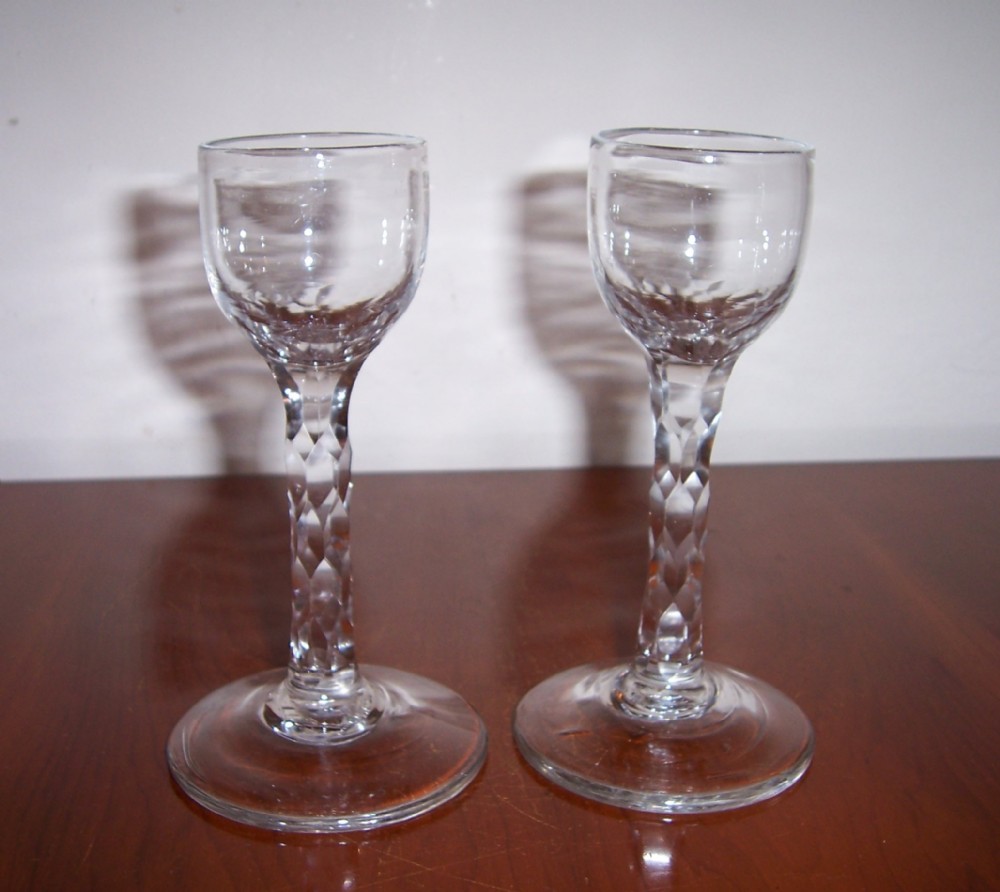 a good pair of 18th century cordial glasses