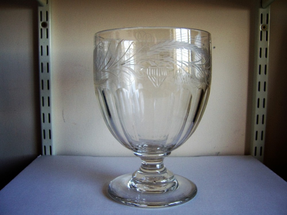 a rare large engraved 18th century serving rummer