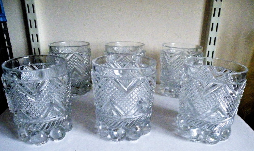 a superb and rare set of six 19th century baccarat whisky glasses
