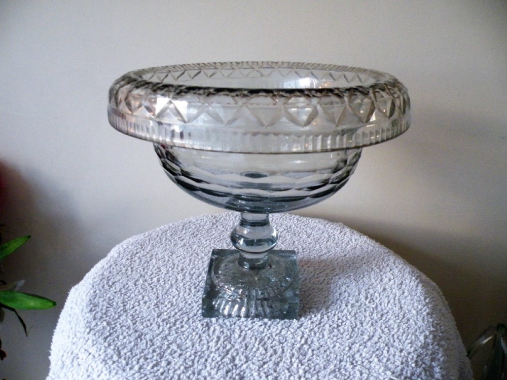 a rare large 18th century irish cut glass bowl with turnover rim