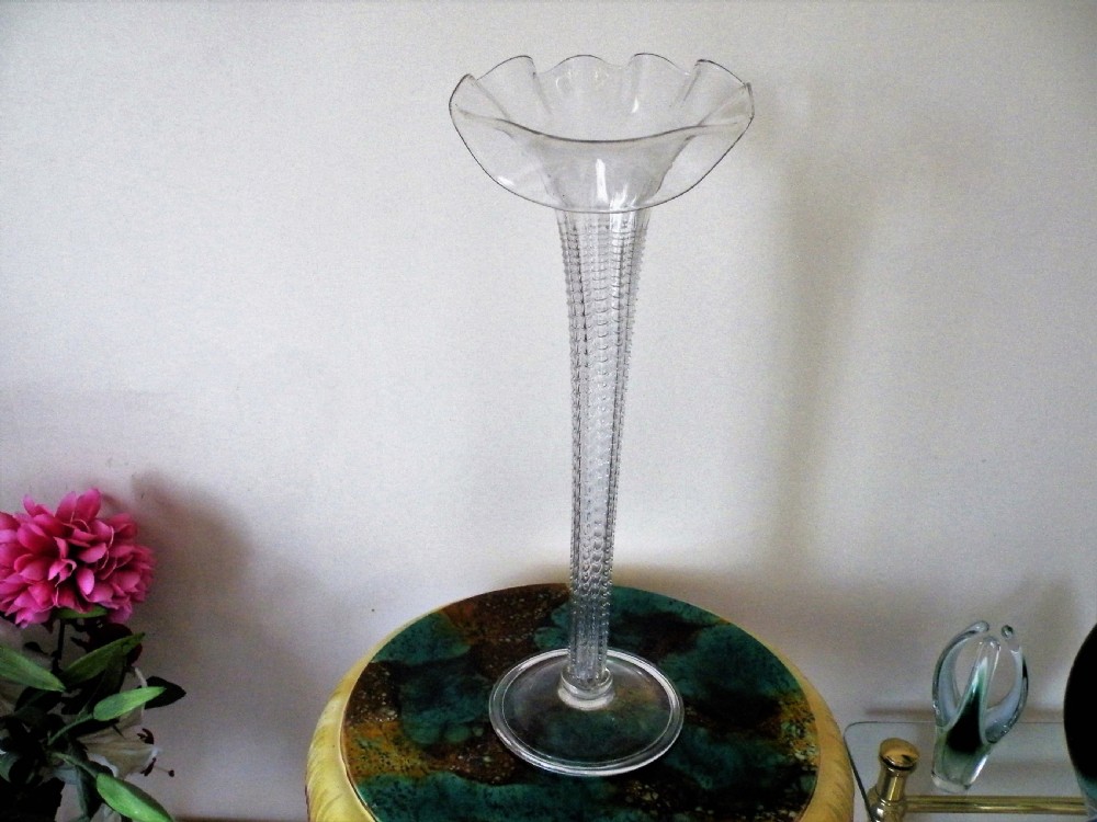 a large victorian glass lily vase