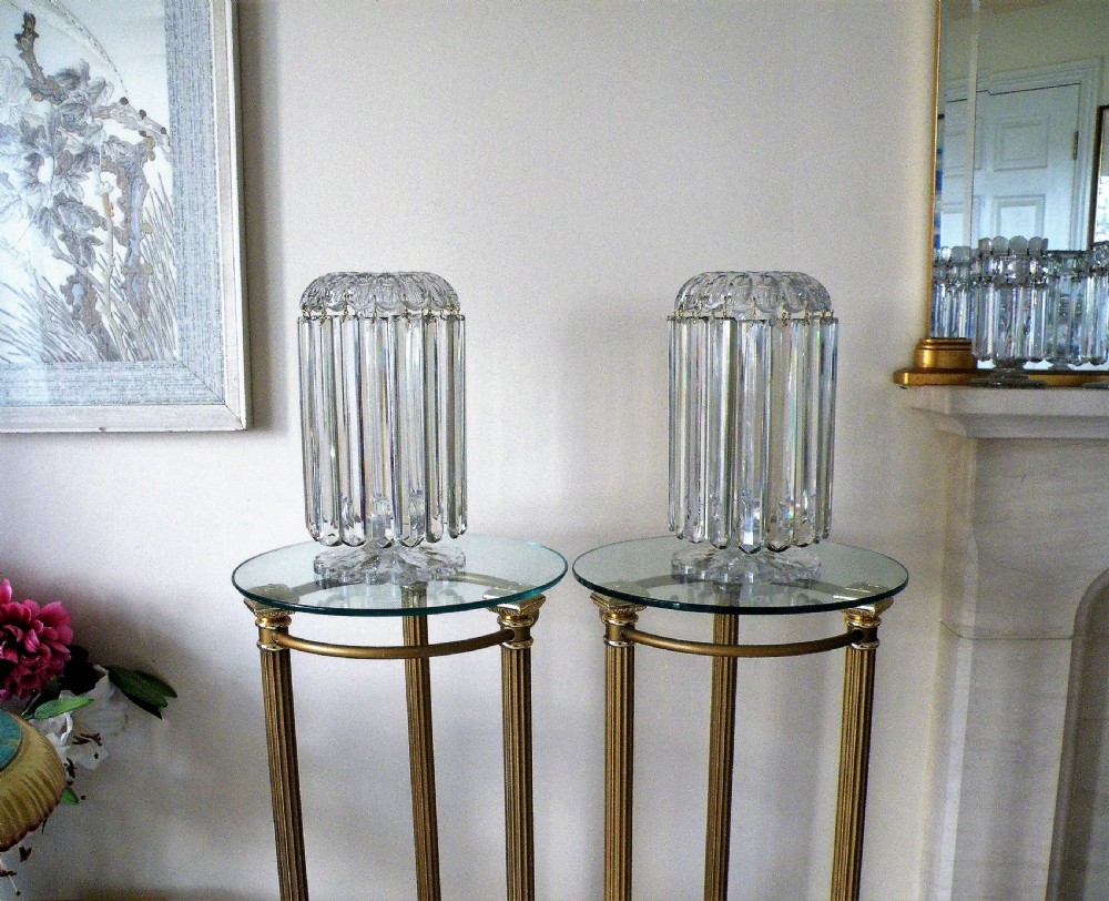 a rare and important large pair of regency cut glass lusters by john blades of london