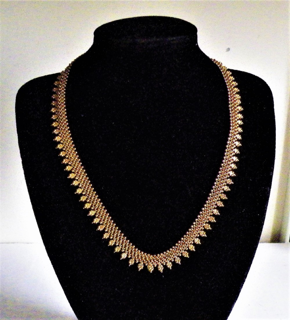 a good 19th century 14 carat gold fringe collar necklace castellani guliano