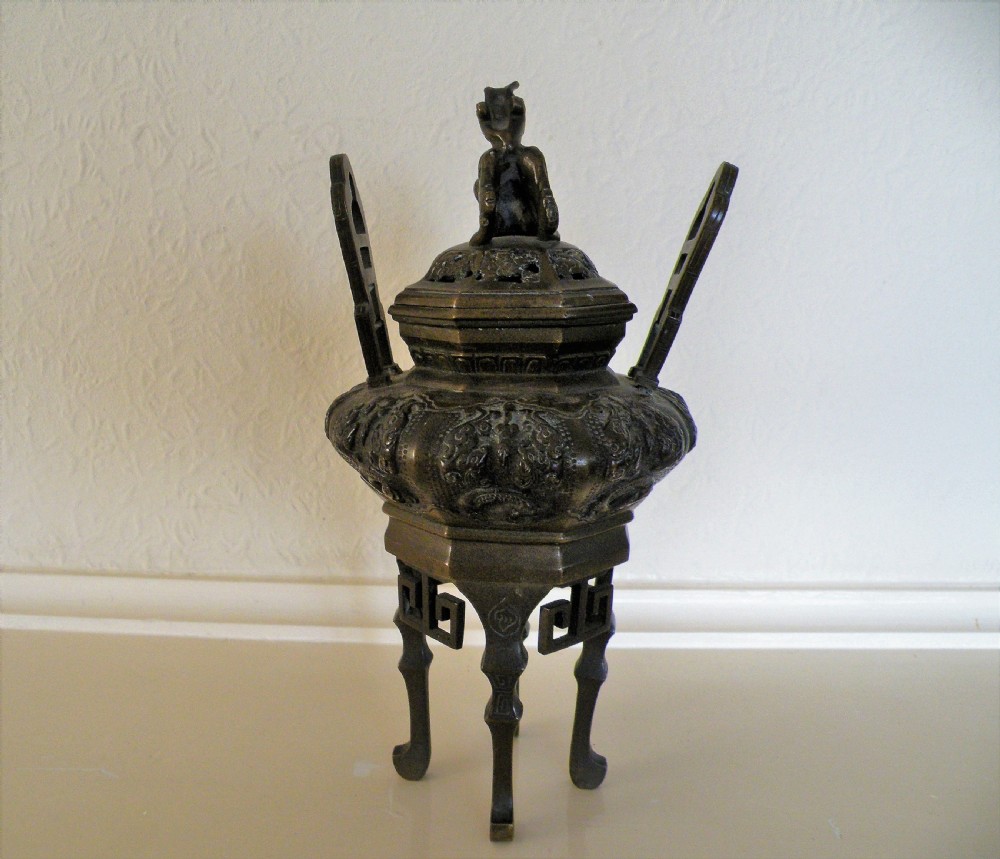 a good 19th century chinese bronze incense burner