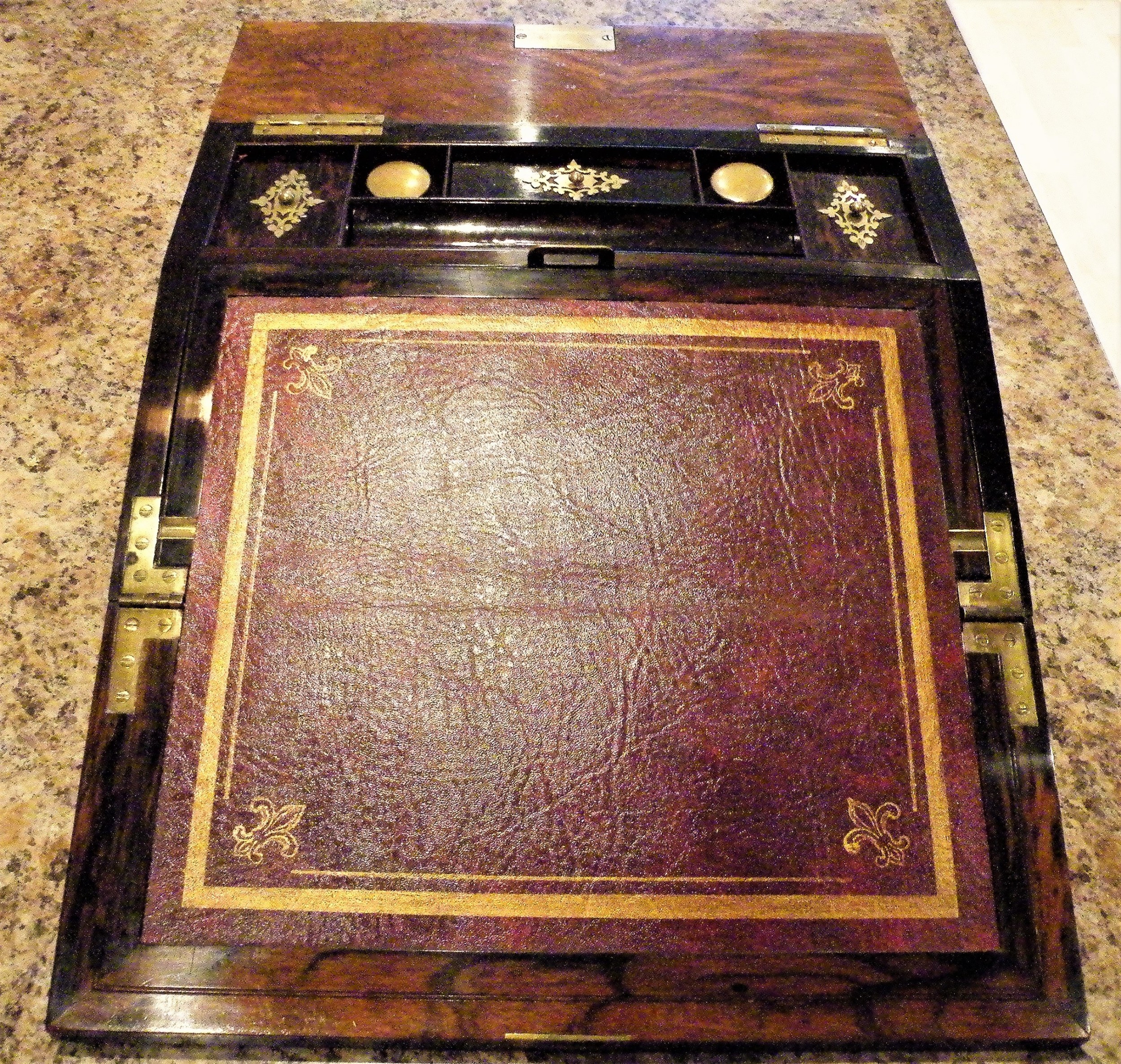 a good victorian burr walnut writing slope