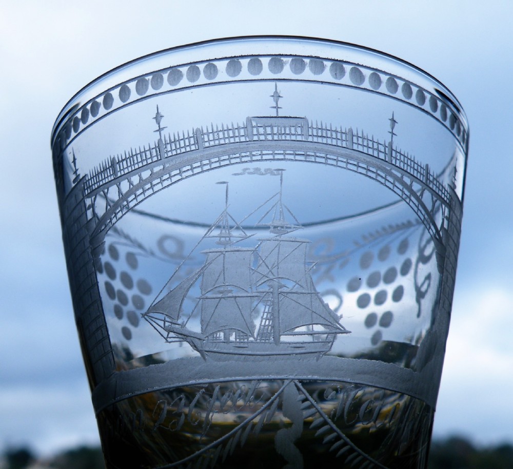 a mid 19th century sunderland bridge rummer glass
