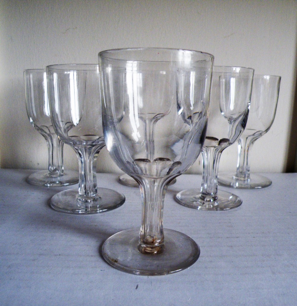 a good set of six victorian champagne glasses circa 1880