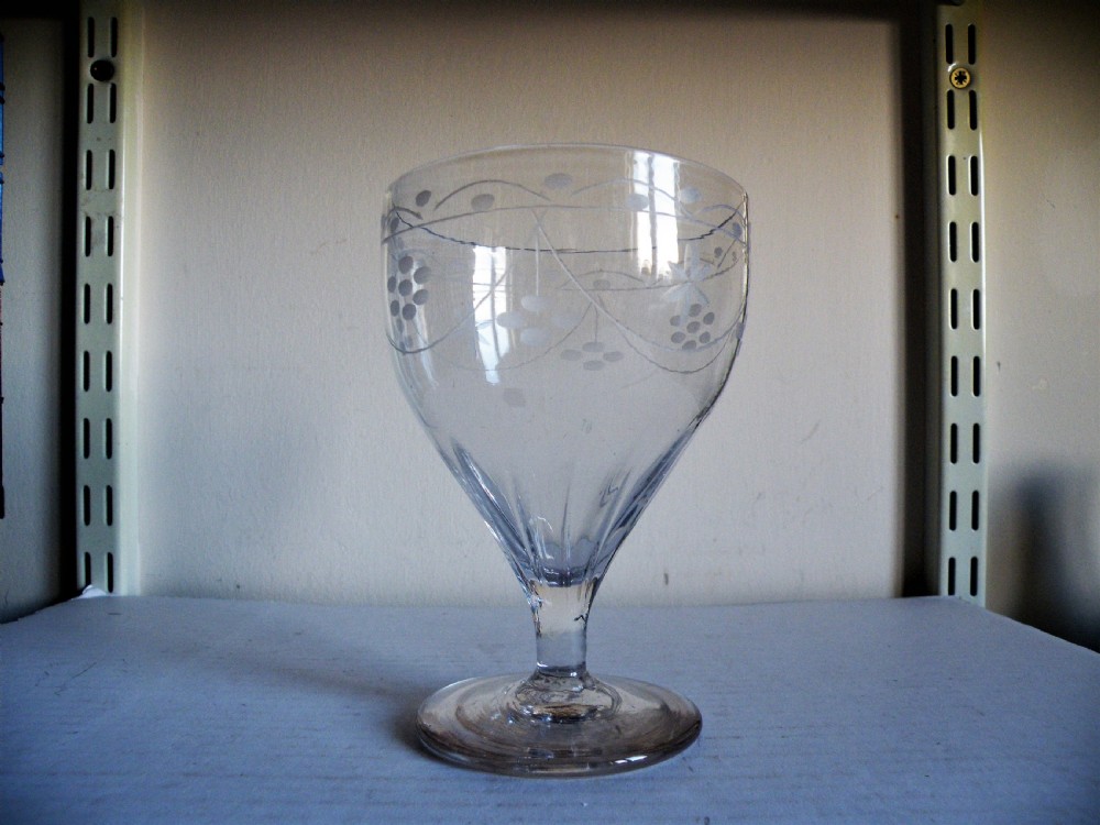a good 18th century glass rummer with an engraved bowl circa 1770