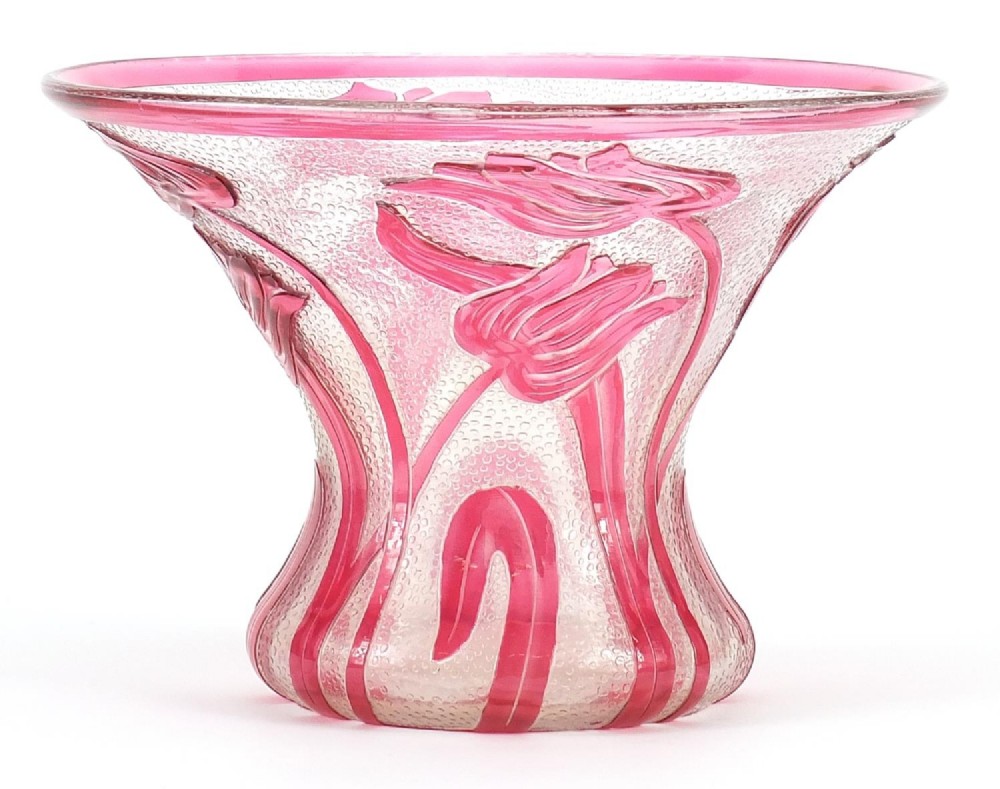 a good early 20th century webb art nouveau cameo glass bowl signed webb