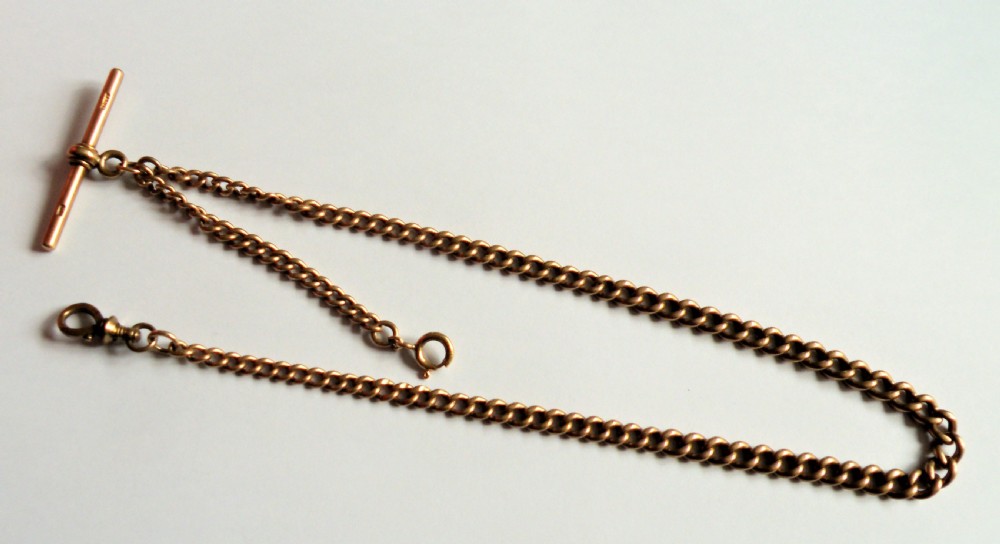 a victorian graduated 9 carat gold albert chain
