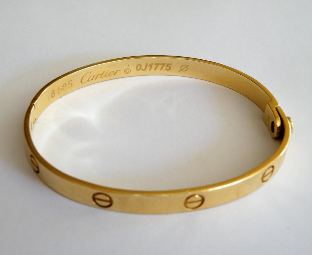 cartier a 14 carat solid gold love bangle made in 1969