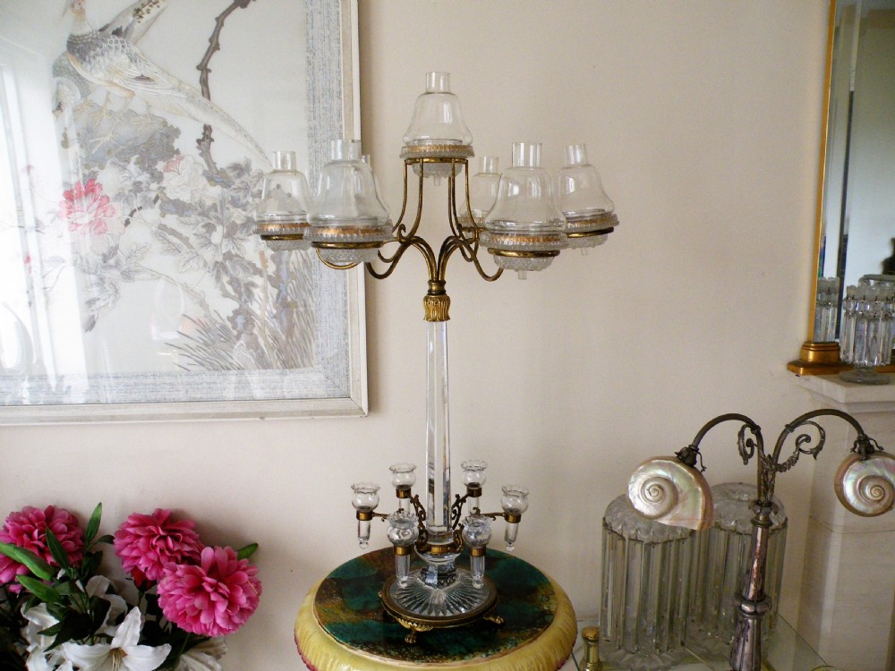 an extremely rare victorian cricklite 7 branch candelabra epergne by sclarke