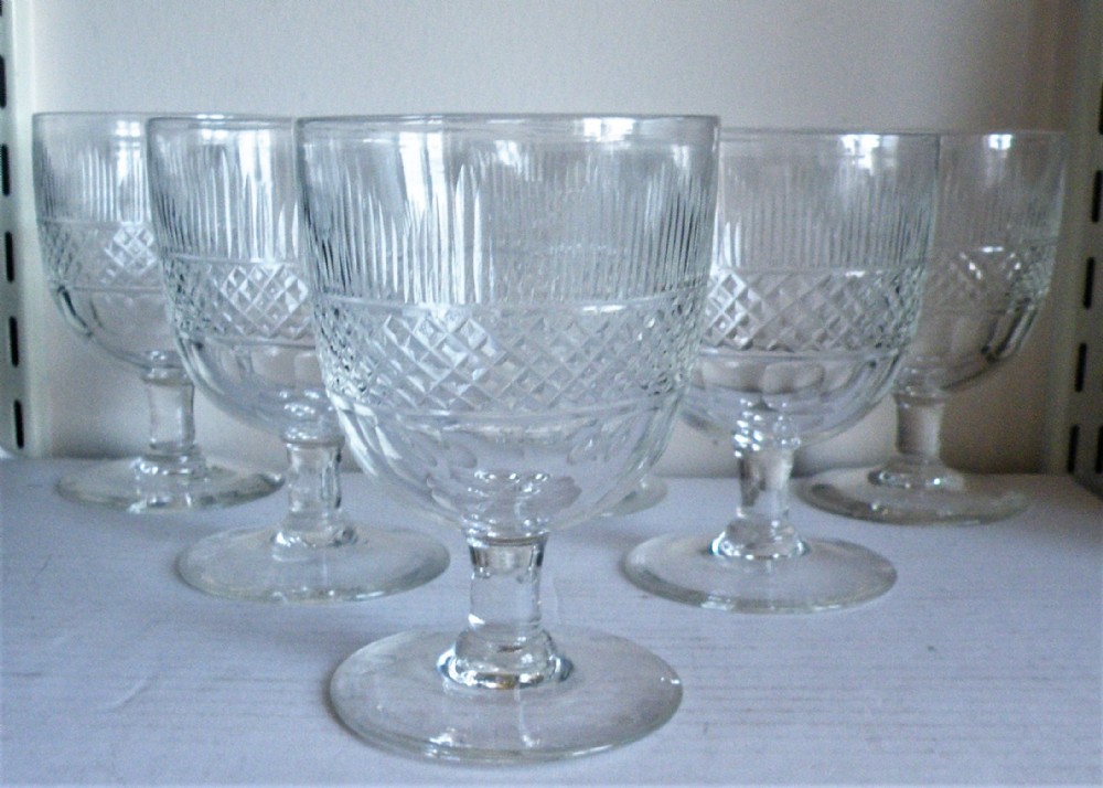 a good set of six 19th century cut glass goblets