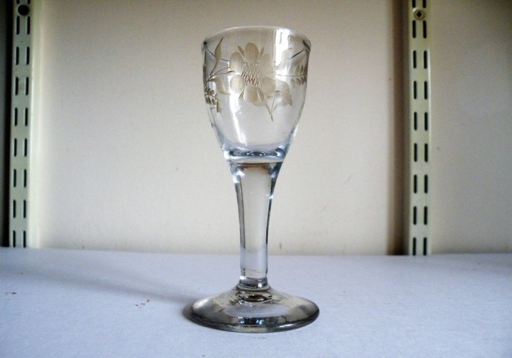 an 18th century jacobite wine glass