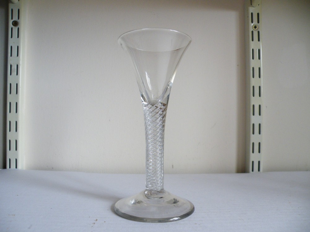 a mid 18th century air twist stem wine glass
