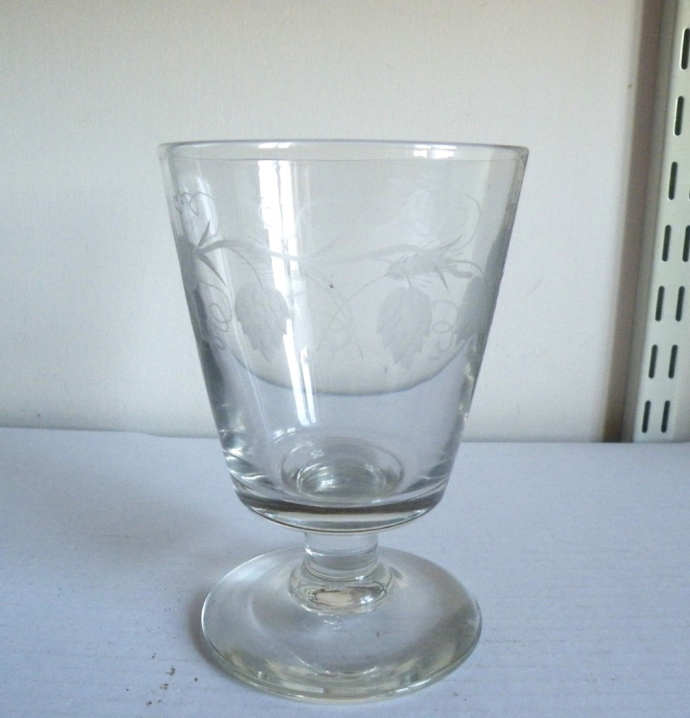 a large georgian engraved ale glass rummer