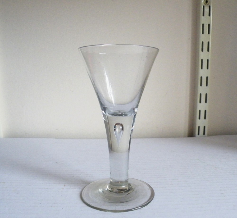 an 18th century drawn teared stem wine glass